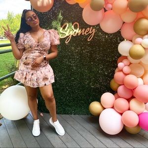 Floral Puff Sleeve Mini Dress